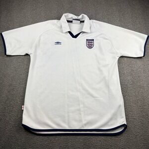 Umbro England National Team Soccer Jersey White Men's Large 1999-2001 Home Kit